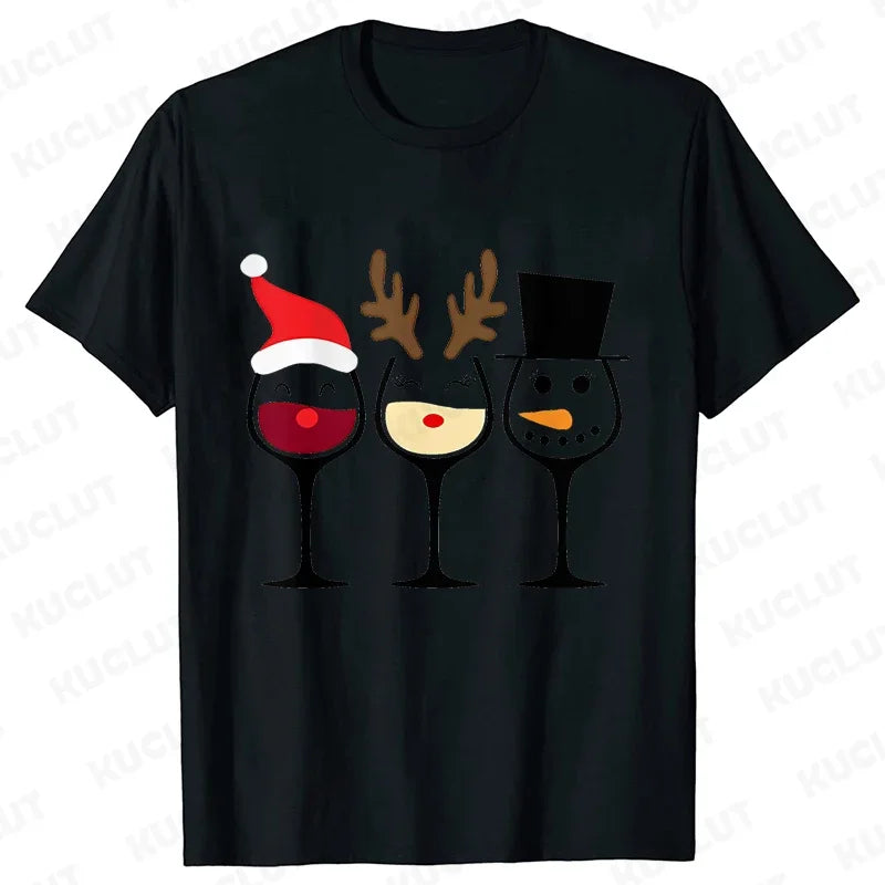 CHRISTMAS WINE T-SHIRT – FUNNY &amp; KAWAII CARTOON TEE!