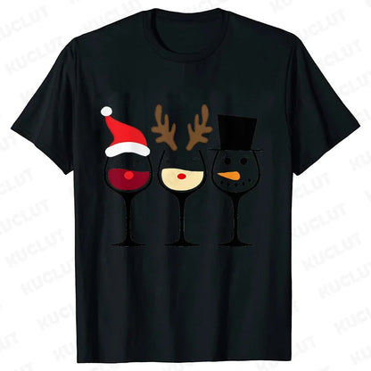 CHRISTMAS WINE T-SHIRT – FUNNY &amp; KAWAII CARTOON TEE!