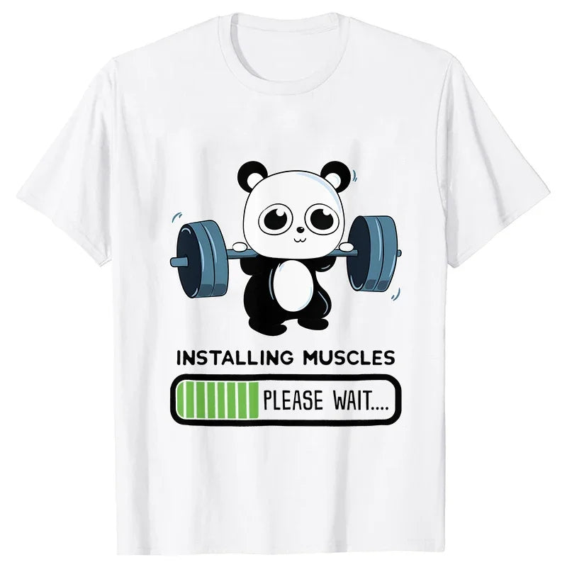 FUNNY PANDA GYM T-SHIRT – CASUAL SUMMER TEE!