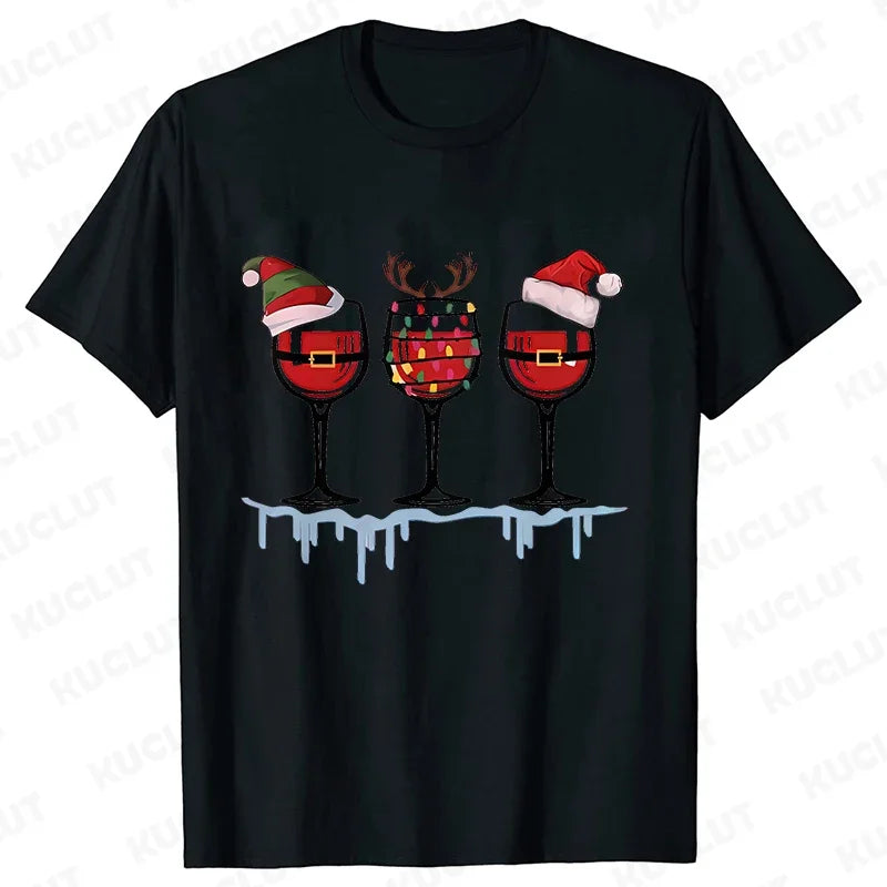 CHRISTMAS WINE T-SHIRT – FUNNY &amp; KAWAII CARTOON TEE!