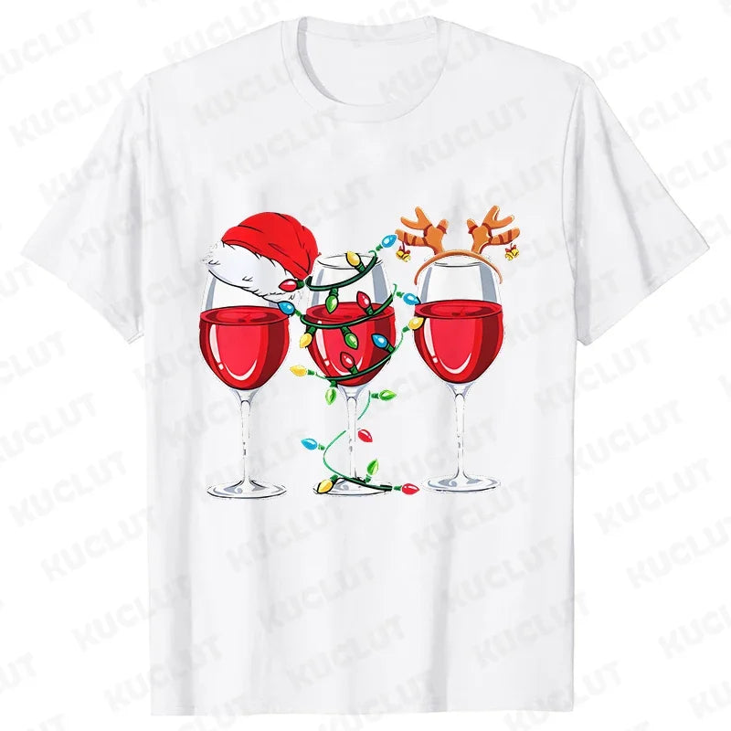 CHRISTMAS WINE T-SHIRT – FUNNY &amp; KAWAII CARTOON TEE!