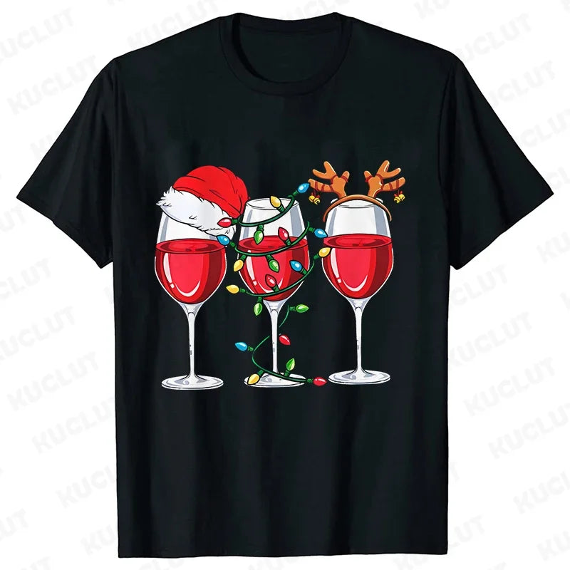 CHRISTMAS WINE T-SHIRT – FUNNY &amp; KAWAII CARTOON TEE!