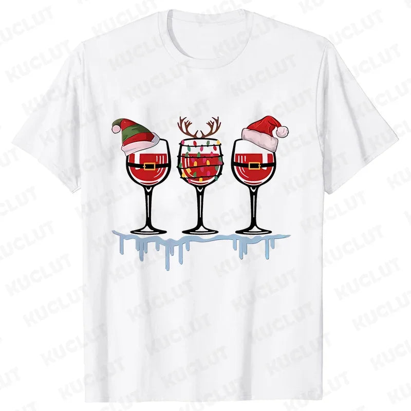 CHRISTMAS WINE T-SHIRT – FUNNY &amp; KAWAII CARTOON TEE!