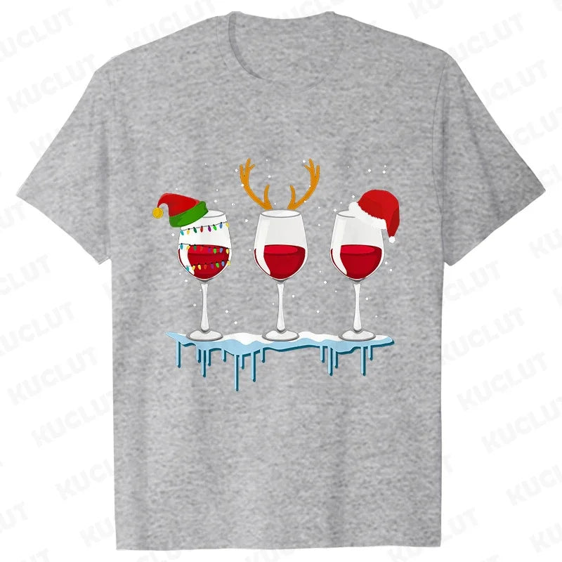 CHRISTMAS WINE T-SHIRT – FUNNY &amp; KAWAII CARTOON TEE!