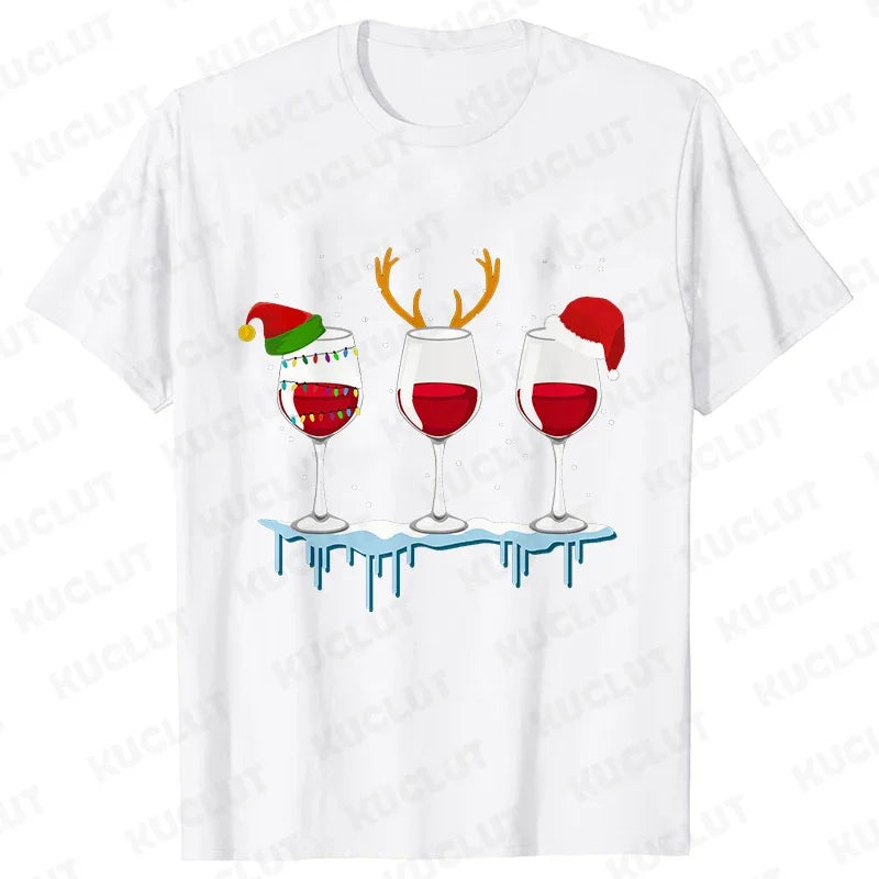 CHRISTMAS WINE T-SHIRT – FUNNY &amp; KAWAII CARTOON TEE!