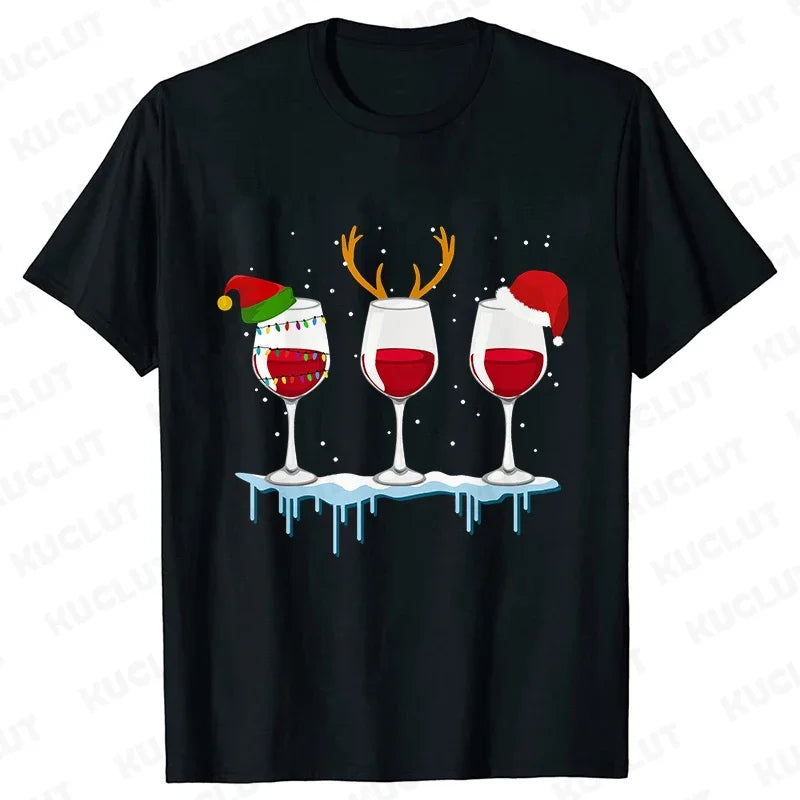 CHRISTMAS WINE T-SHIRT – FUNNY &amp; KAWAII CARTOON TEE!