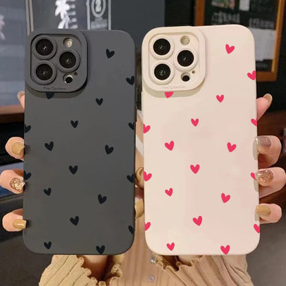 BLACK LOVE HEART PHONE CASE – SHOCKPROOF SILICONE COVER FOR iPHONE MODELS!