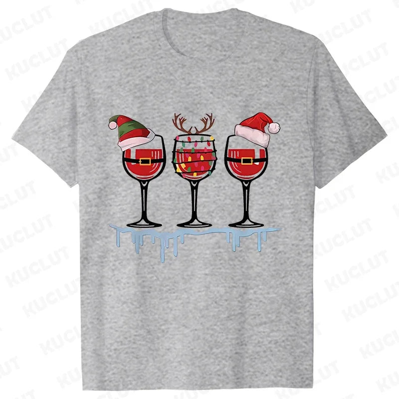 CHRISTMAS WINE T-SHIRT – FUNNY &amp; KAWAII CARTOON TEE!