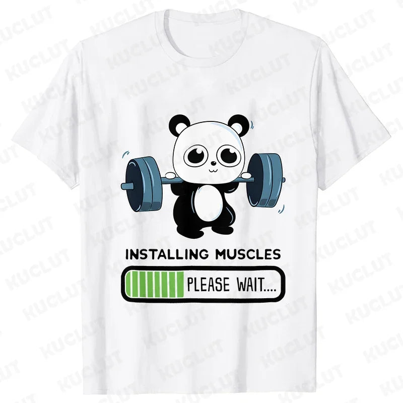 FUNNY PANDA GYM T-SHIRT – CASUAL SUMMER TEE!